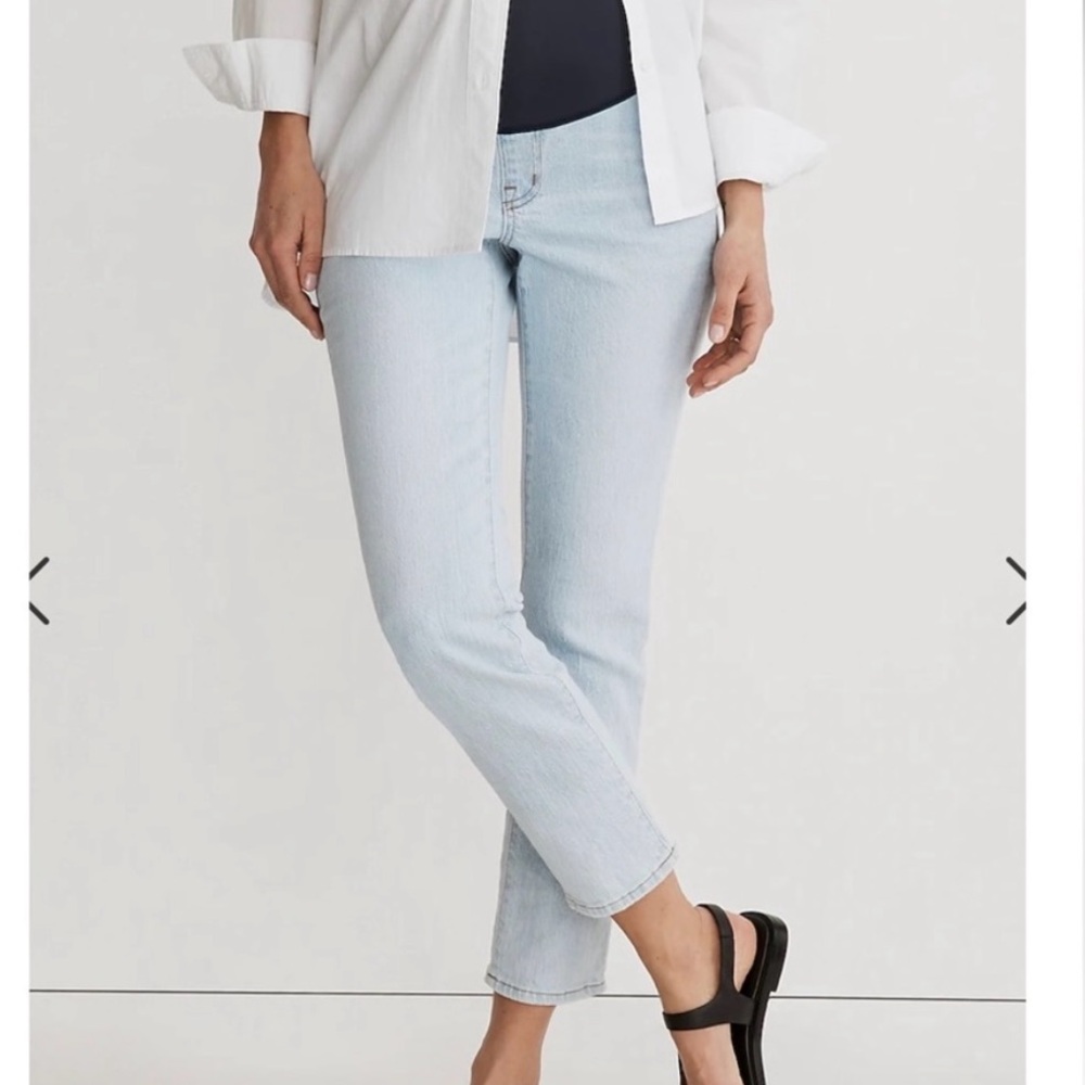 Madewell Women's Over The Belly Straight Leg Jeans in Delora Wash